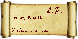 Lenkey Patrik névjegykártya